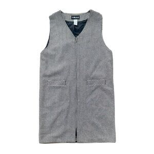 vintage sag harbor houndstooth front zip jumper